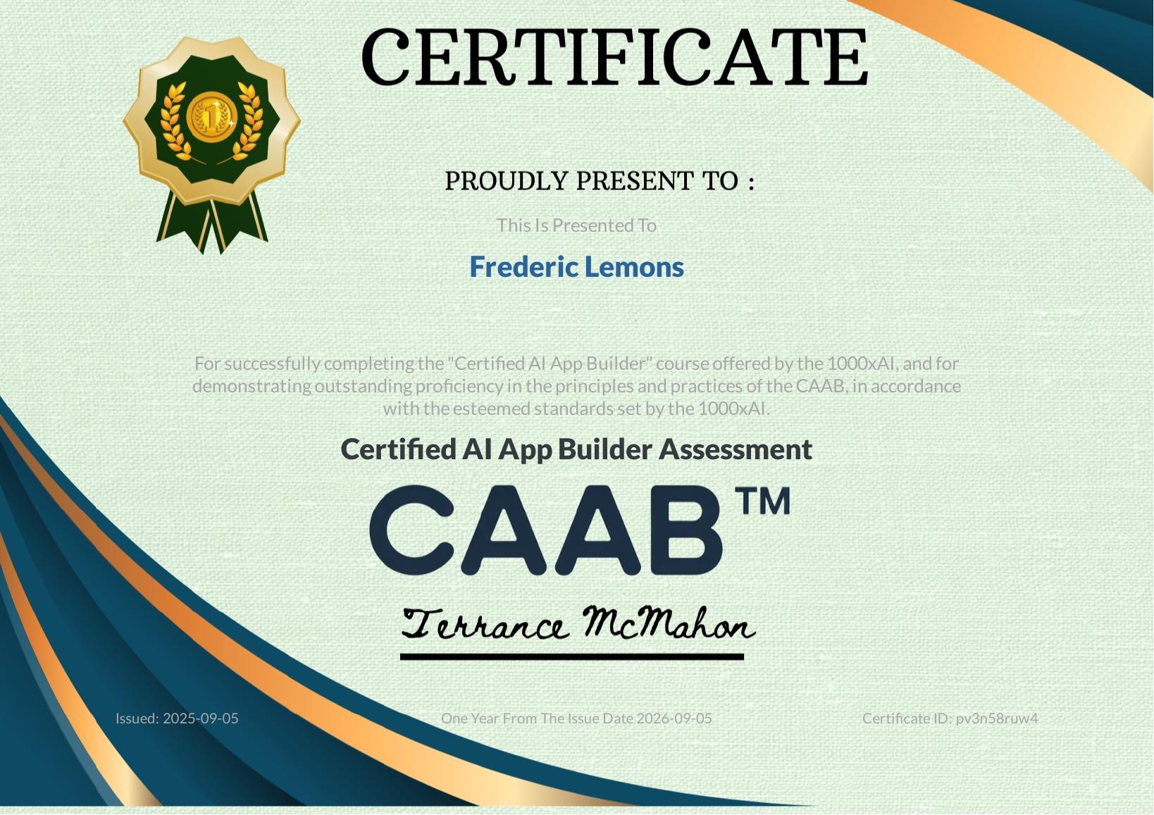 CAAB Certificate